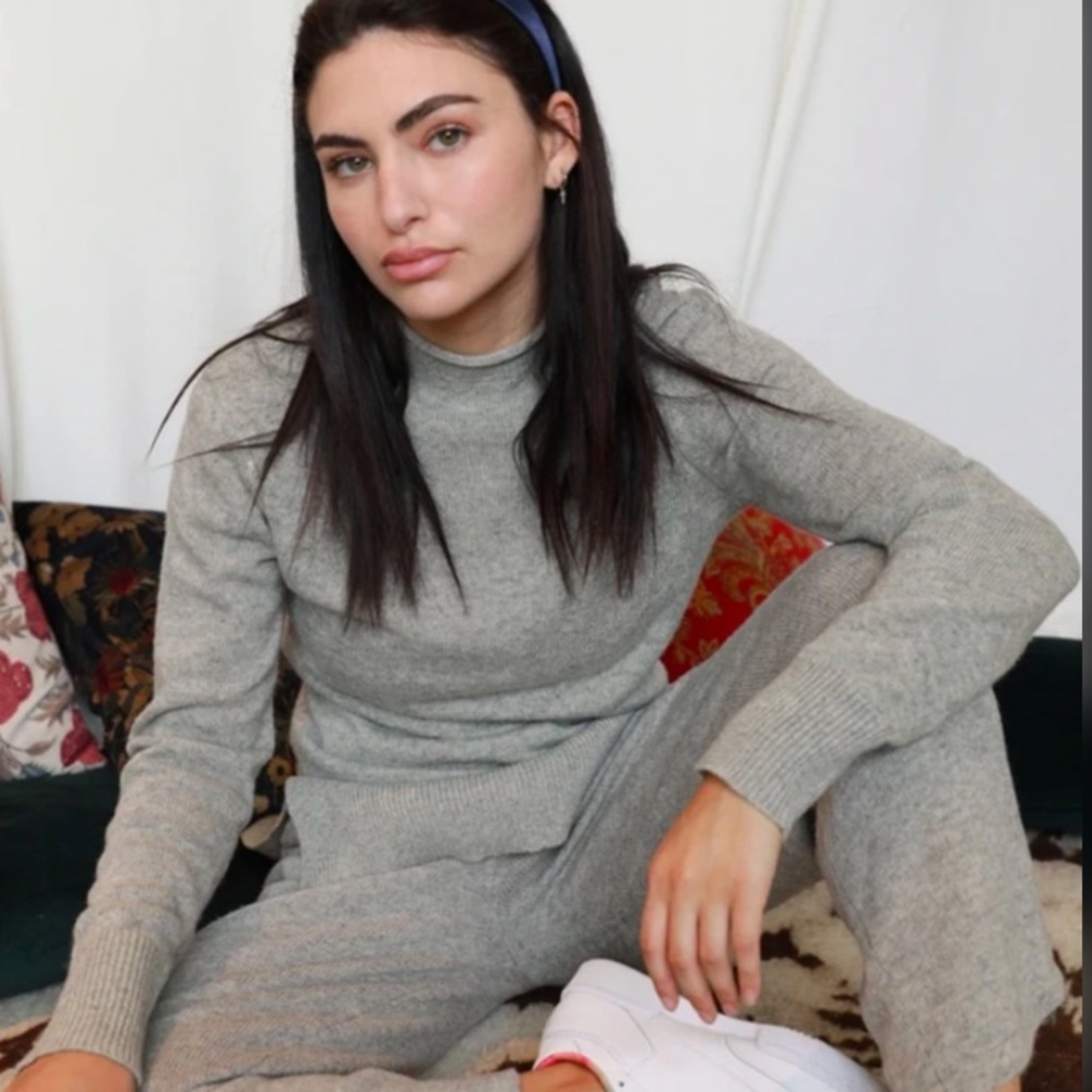 Greylin X Anthropologie Marlow Cozy Sweater Knit In Heather Gray size Me…